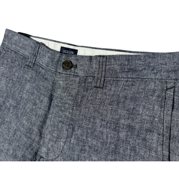 J. Crew Men's Shorts Blue Linen Blend Chino - Picture 3 of 9